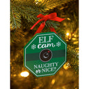 Wood Ornament with Bow, 2 Asst: Elf Cam/Santa Cam,3otw188