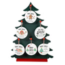 Traditional Santa Ornament Christmas Most Likely To... Round Wood with Wood Display