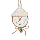 Woodland Storybook Ornament Wood and Fabric Snowman, 4.75"H, Asst of 2