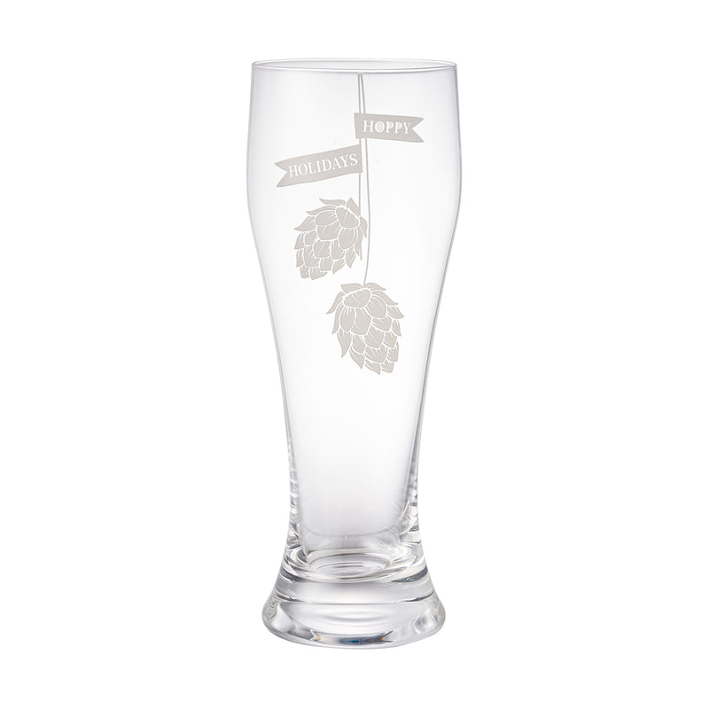 15oz Pilsner Glass with Gift Box, Hoppy Holidays,3ptbc002