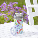 Butterfly Toile Stainless Steel Quatre Chiller Silicone Cap and Tumbler Slide Lid, Gift Box