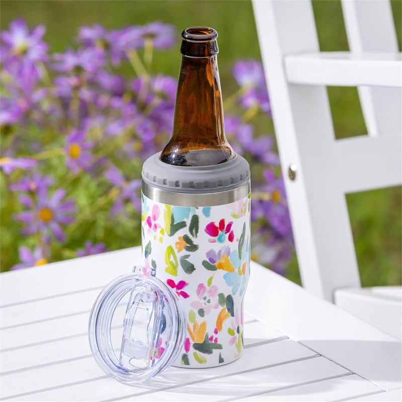 In Bloom Stainless Steel Quatre Chiller with Silicone Cap and Tumbler Slide Lid, Gift Box
