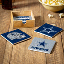 Dallas Cowboys Ceramic Coasters Set, 4pcs with Wood Caddy