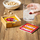 Kansas City Chiefs Ceramic Coasters Set, 4pcs with Wood Caddy