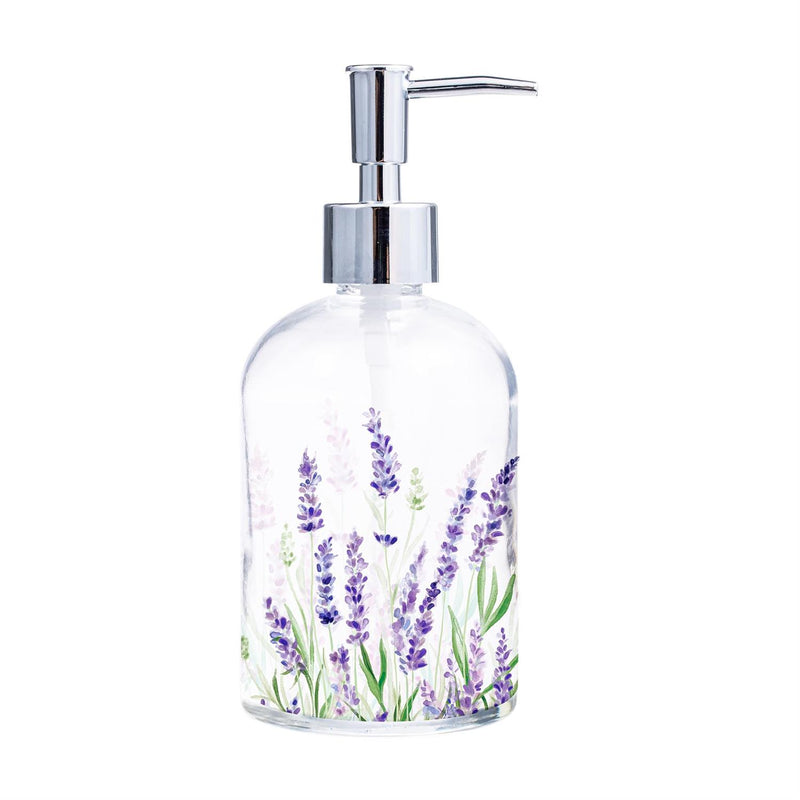 Glass Soap Dispenser, Lavender Fields