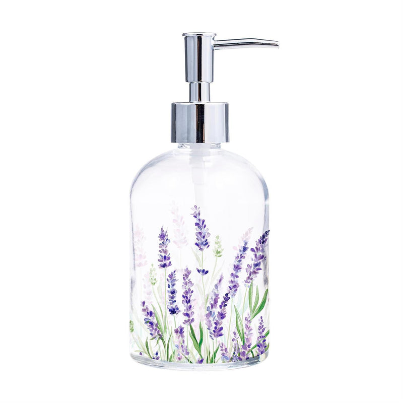 Glass Soap Dispenser, Lavender Fields
