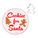 8" Ceramic Cookies for Santa Plate with Cookie Cutter Set, Gingerbread,3set021