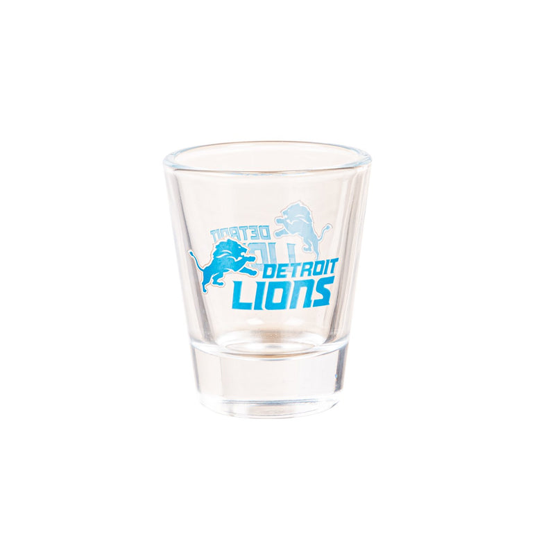 4-Piece Ceramic and Glass 2oz. Cup Set, Detroit Lions,3sg3810cgs