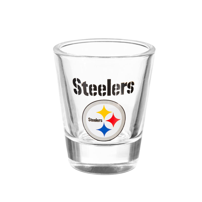 4-Piece Ceramic and Glass 2oz. Cup Set, Pittsburgh Steelers,3sg3824cgs