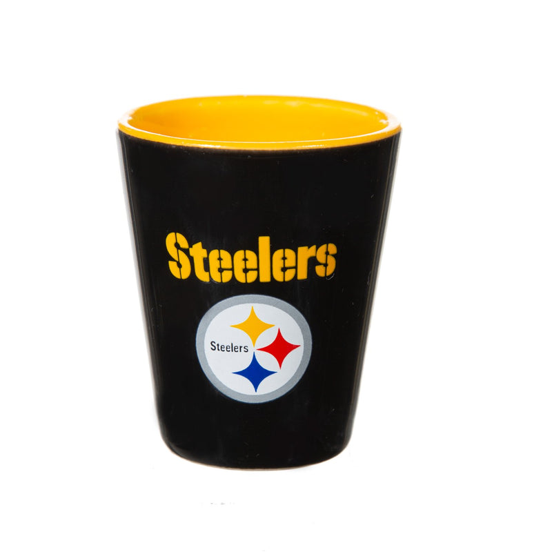 4-Piece Ceramic and Glass 2oz. Cup Set, Pittsburgh Steelers,3sg3824cgs