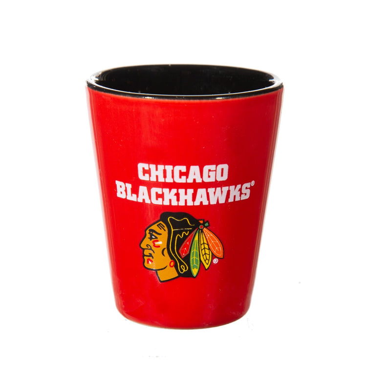 4-Piece Ceramic and Glass 2oz. Cup Set, Chicago Blackhawks,3sg4355cgs