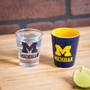4-Piece Ceramic and Glass 2oz. Cup Set, University Of Michigan,3sg920cgs