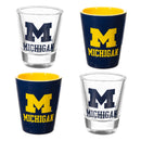 4-Piece Ceramic and Glass 2oz. Cup Set, University Of Michigan,3sg920cgs