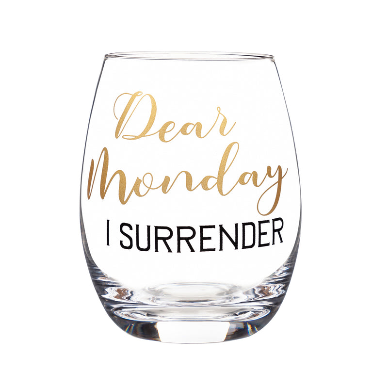 Stemless Wine Glass w/box, Dear Monday, 17 oz.,3sl194