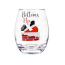 Stemless Wine 17 OZ Glass w/ Box, Bottoms Up,3sl207