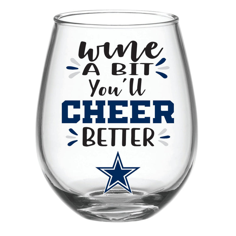 Dallas Cowboys, 17oz Boxed Stemless Wine,3sl3808