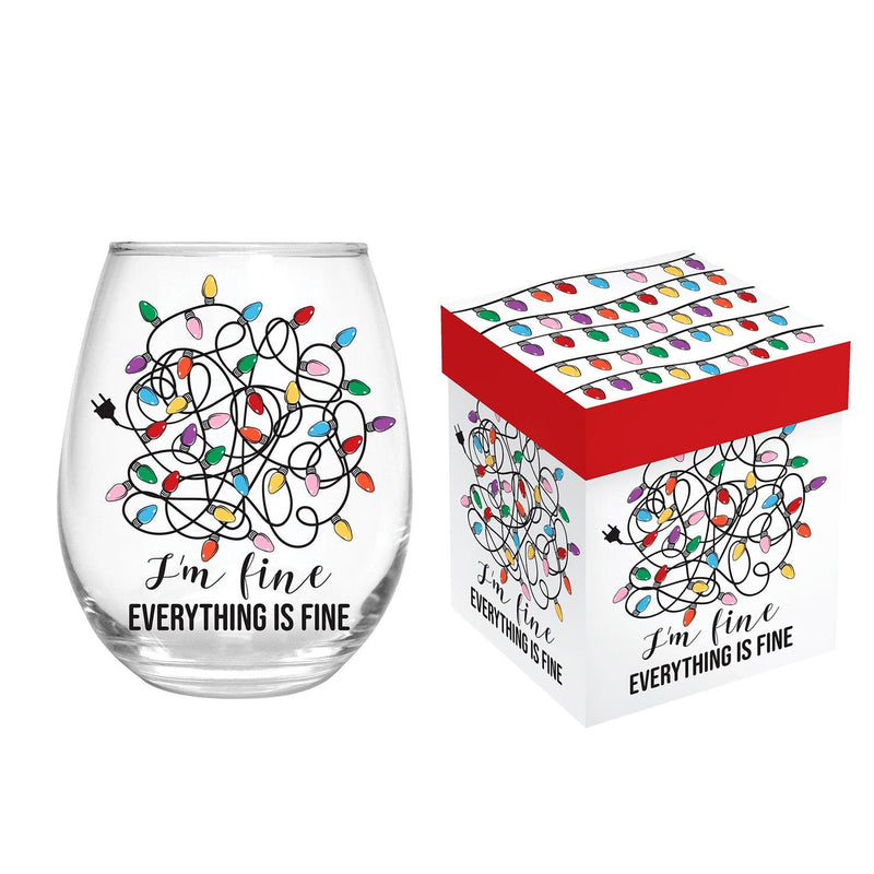 Christmas Vacation Wine Glass Stemless Glass, It's Fine, 17oz, Gift Box
