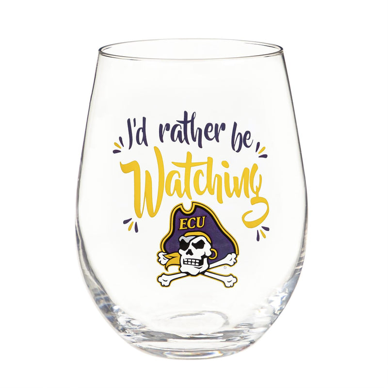 ECU, 17OZ Boxed Stemless Glass