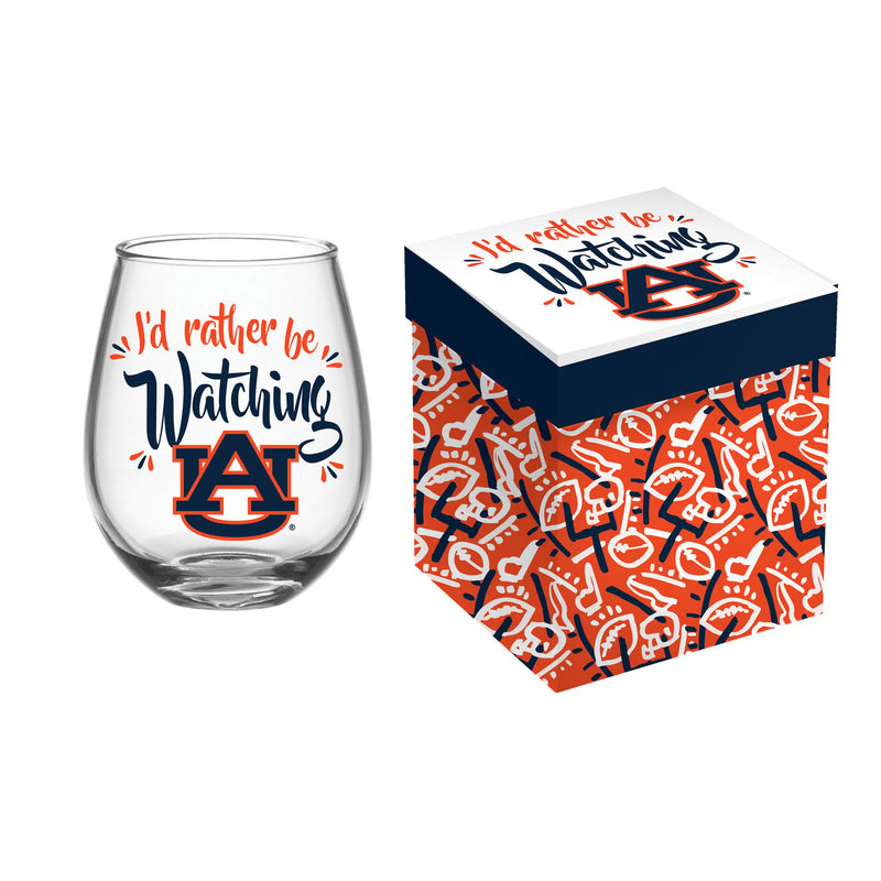 Evergreen Home Accents,Auburn University, 17oz Boxed Stemless Glass,3.62x3.62x4.65 Inches