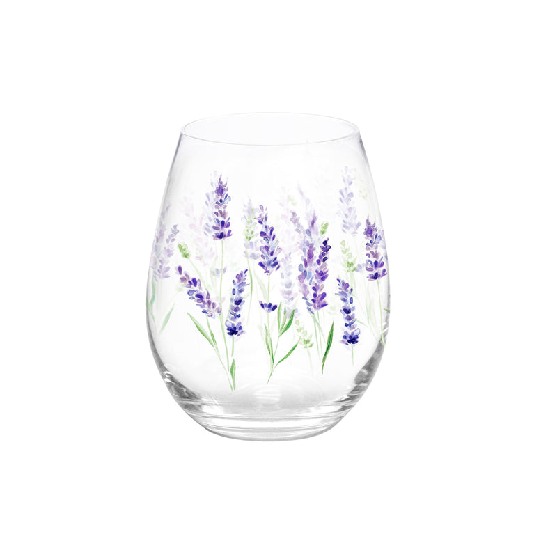 Stemless Glass w/ Box, 17oz, Lavender Fields,3sl9862