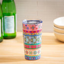 Geometric Tapestry Stripes Double Wall Stainless Steel Tumbler, 20oz, Gift Box