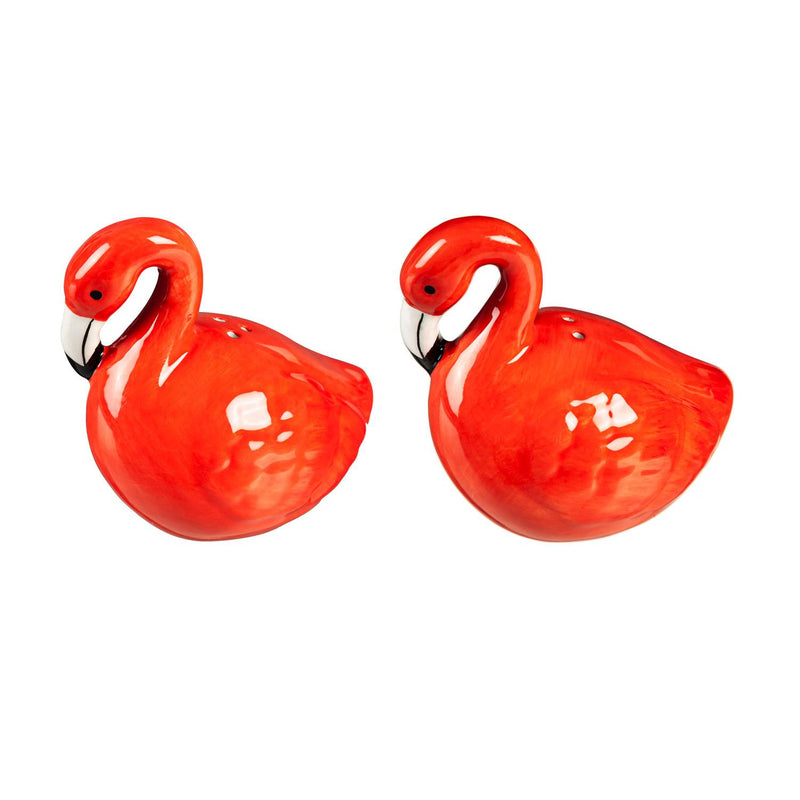 Ceramic Salt & Pepper Shaker Set, Flamingos