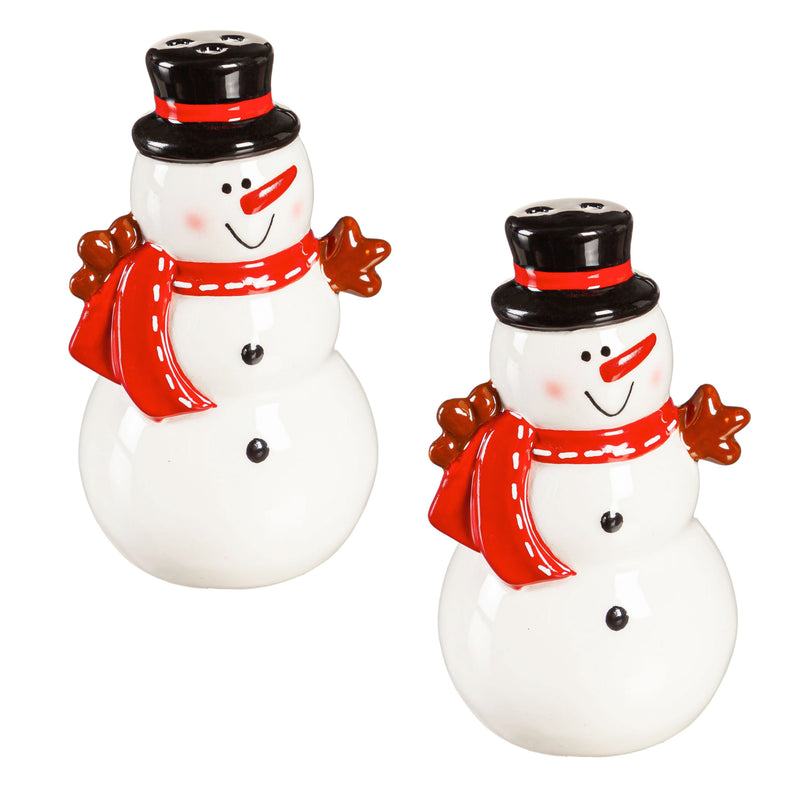 Ceramic Snowman Shaped Salt & Pepper Shaker Set,3spc074