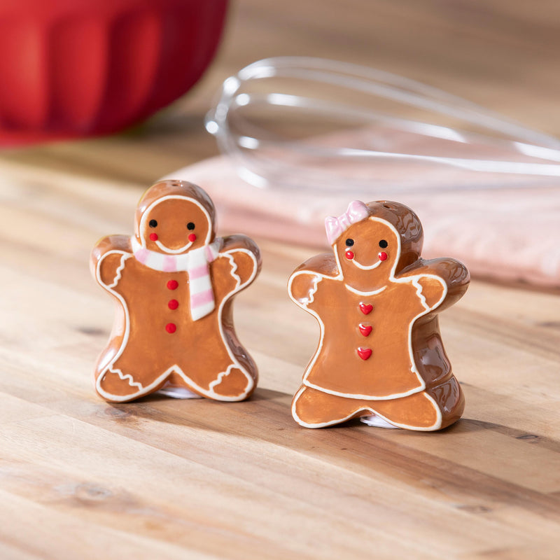 Ceramic Salt and Pepper Set, Gingerbread,3spc096