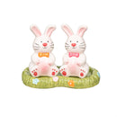 Easter Bunny Scene Ceramic Salt and Pepper Set