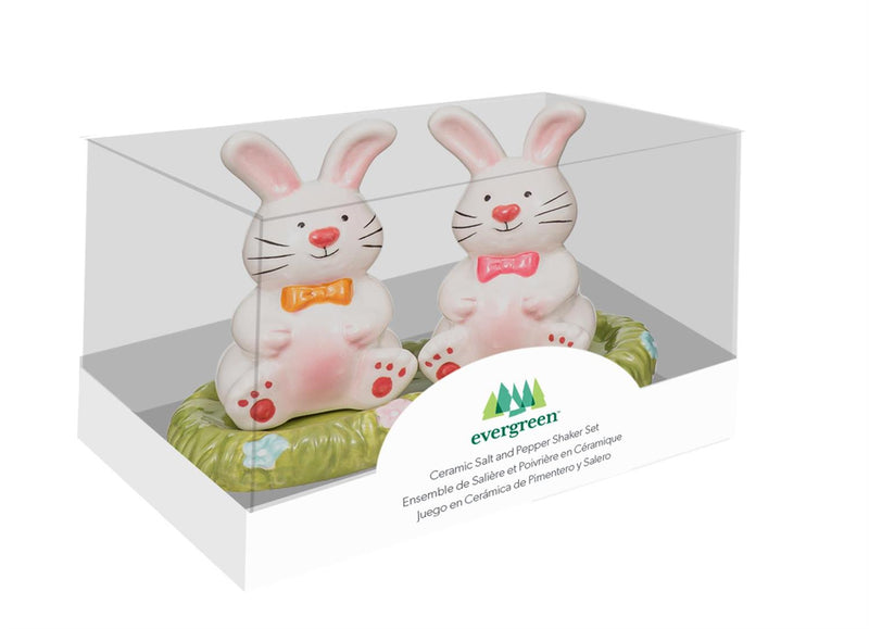 Easter Bunny Scene Ceramic Salt and Pepper Set