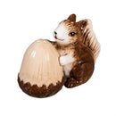 Woodland Storybook Salt & Pepper Shakers Ceramic Squirrel with Acorn, Set of 2