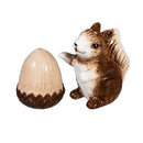 Woodland Storybook Salt & Pepper Shakers Ceramic Squirrel with Acorn, Set of 2