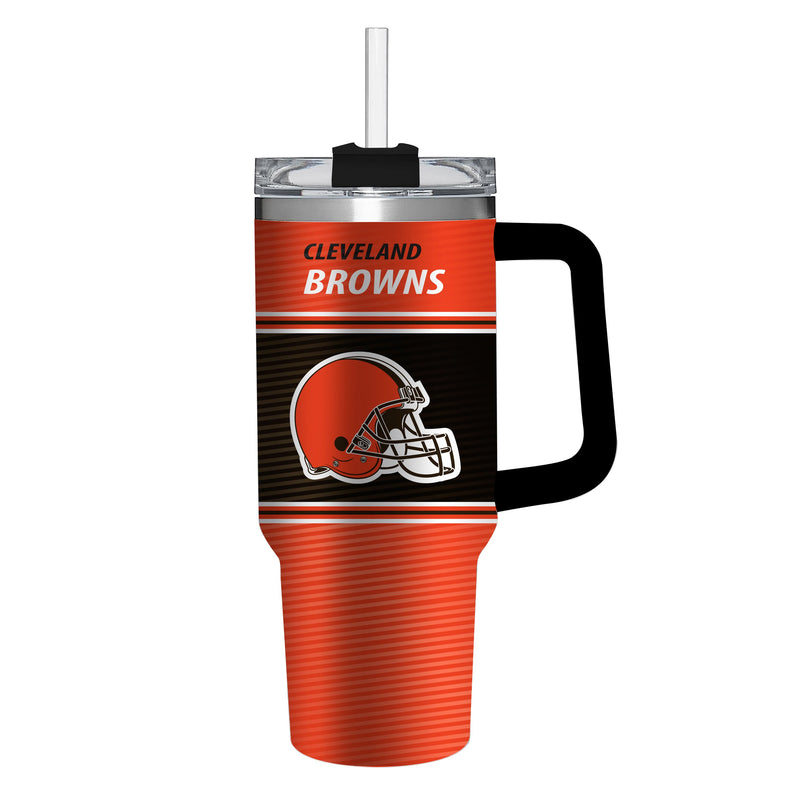 40oz Stainless Steel Mega Cup w/ Straw, Cleveland Browns,3ss3807cc