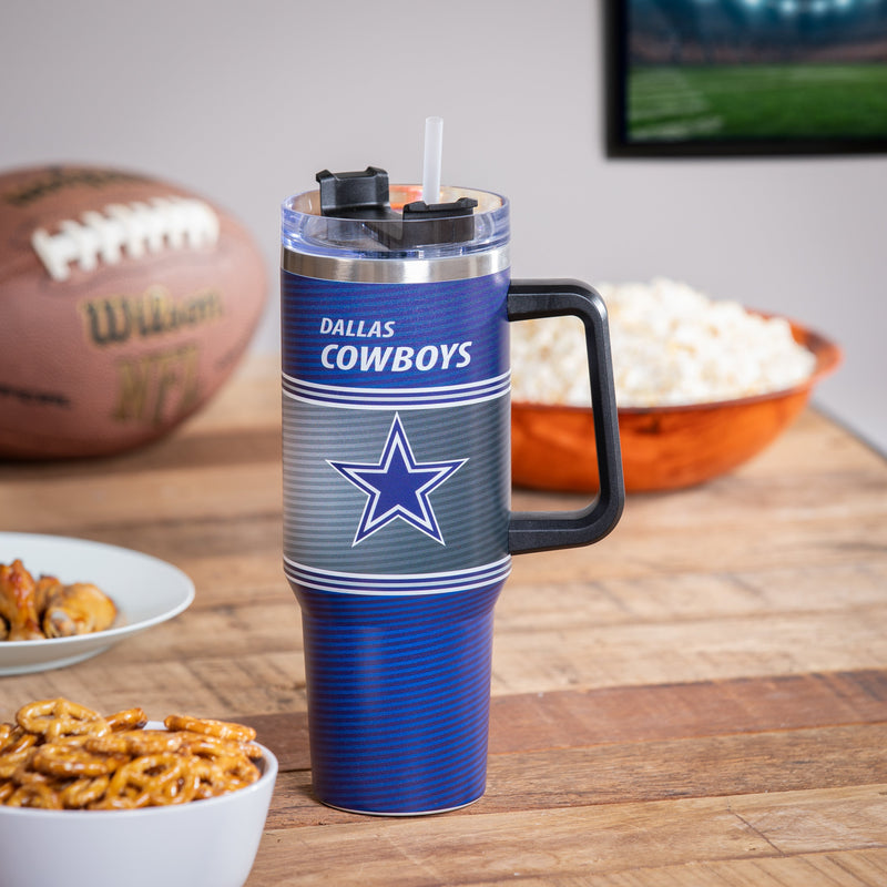 40oz Stainless Steel Mega Cup w/ Straw, Dallas Cowboys,3ss3808cc