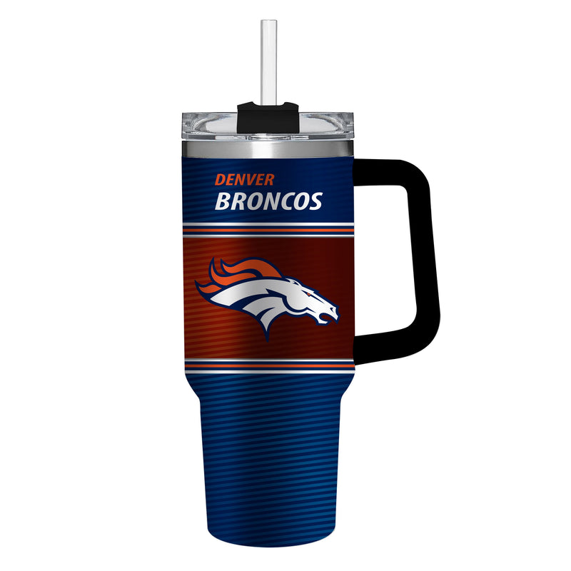 40oz Stainless Steel Mega Cup w/ Straw, Denver Broncos,3ss3809cc