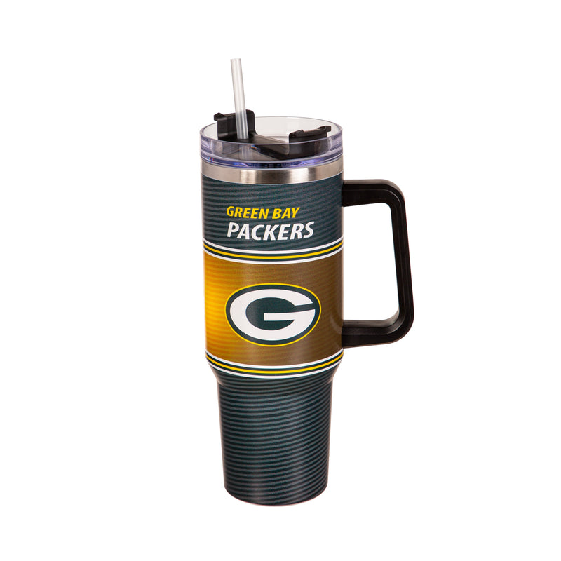 40oz Stainless Steel Mega Cup w/ Straw, Green Bay Packers,3ss3811cc