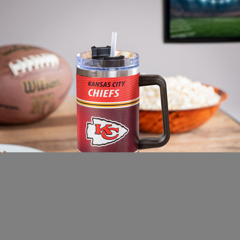 40oz Stainless Steel Mega Cup w/ Straw, Kansas City Chiefs,3ss3815cc