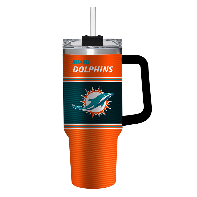 40oz Stainless Steel Mega Cup w/ Straw, Miami Dolphins,3ss3816cc