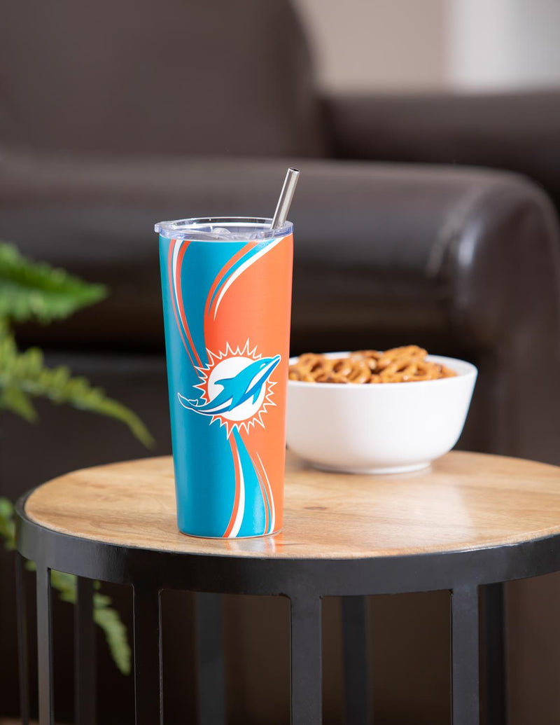 Stainless Steel Tumbler, 20oz, Miami Dolphins