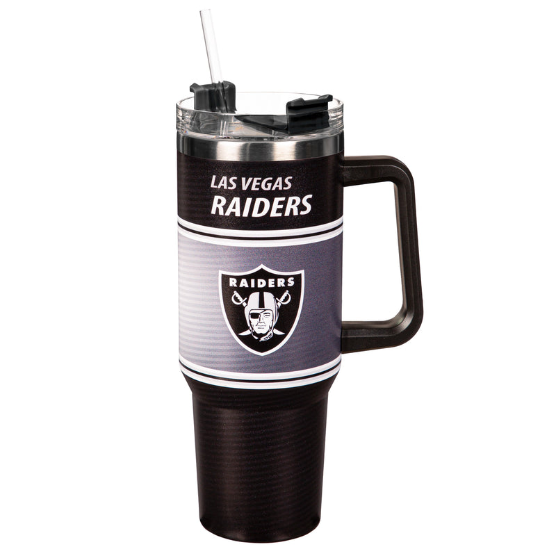 40oz Stainless Steel Mega Cup w/ Straw, Las Vegas Raiders,3ss3822cc