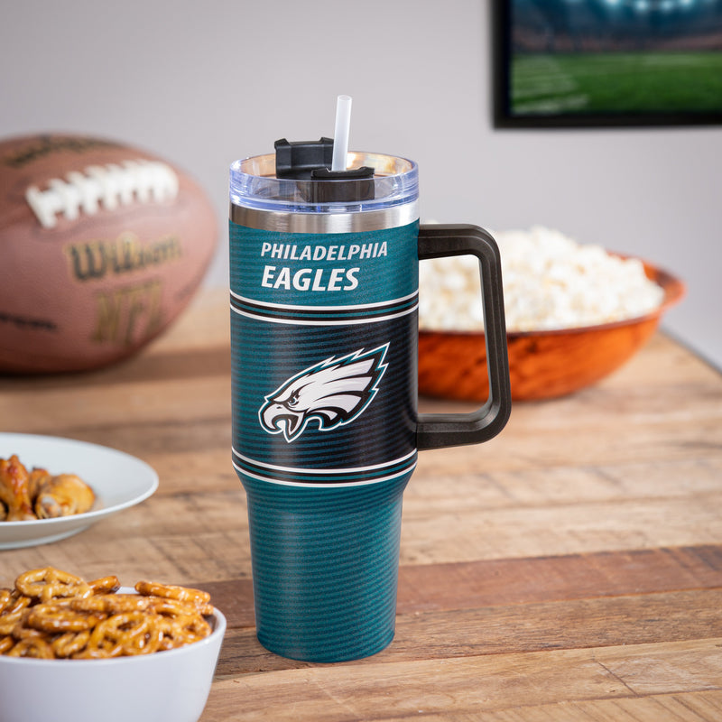 40oz Stainless Steel Mega Cup w/ Straw, Philadelphia Eagles,3ss3823cc