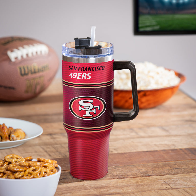 40oz Stainless Steel Mega Cup w/ Straw, San Francisco 49ers,3ss3826cc