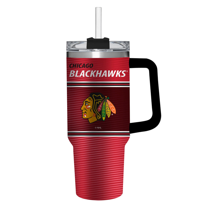 40oz Stainless Steel Mega Cup w/ Straw, Chicago Blackhawks,3ss4355cc