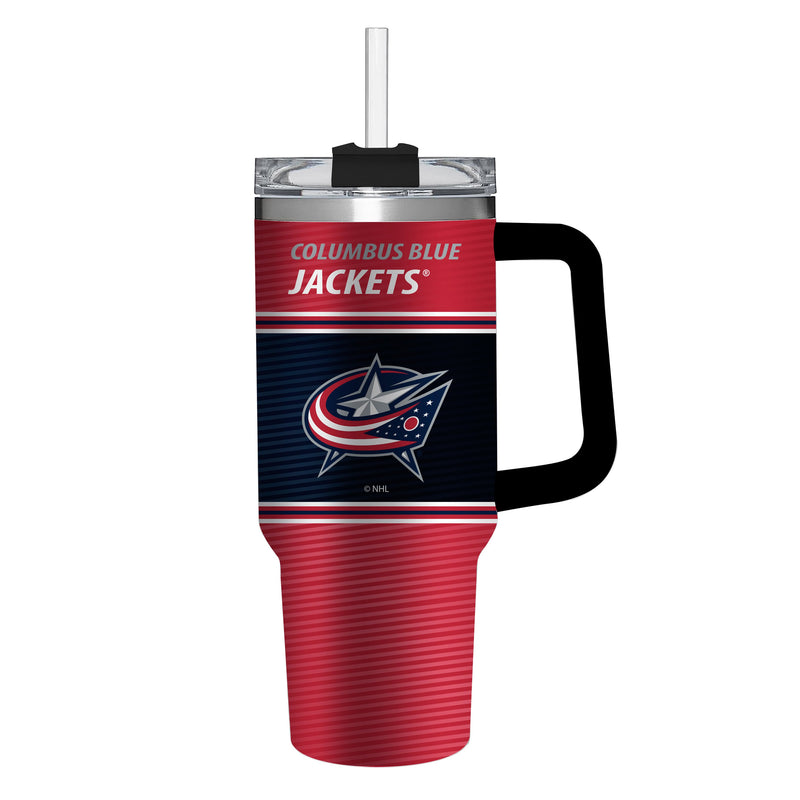 40oz Stainless Steel Mega Cup w/ Straw, Columbus Blue Jackets,3ss4357cc