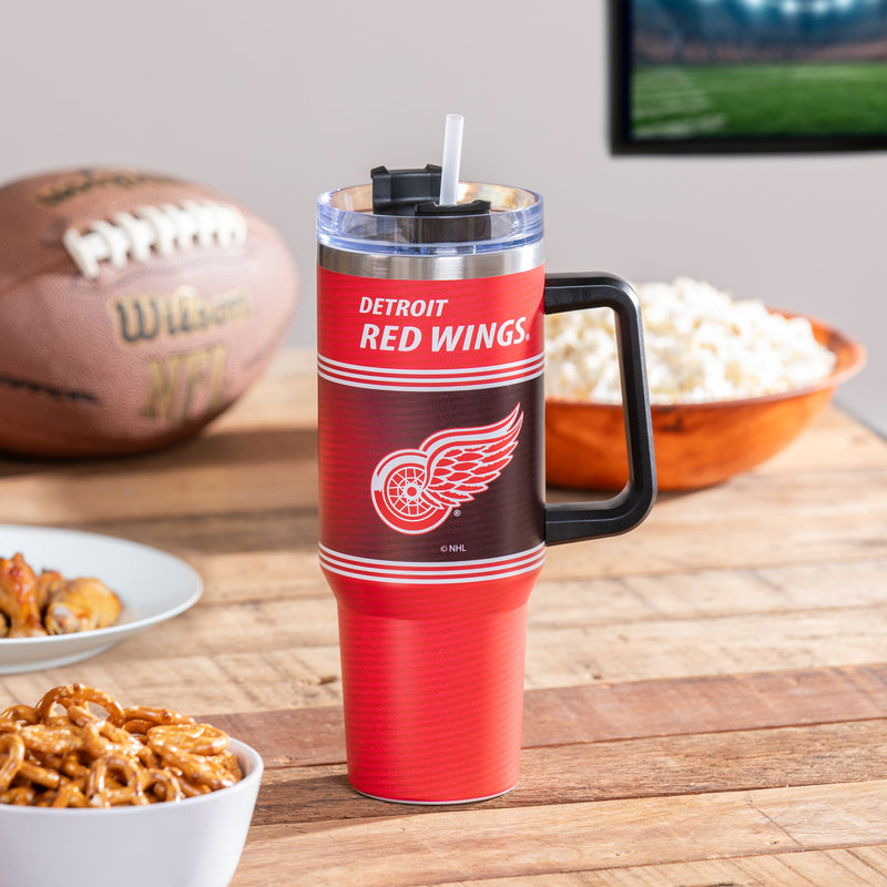 40oz Stainless Steel Mega Cup w/ Straw, Detroit Red Wings,3ss4359cc