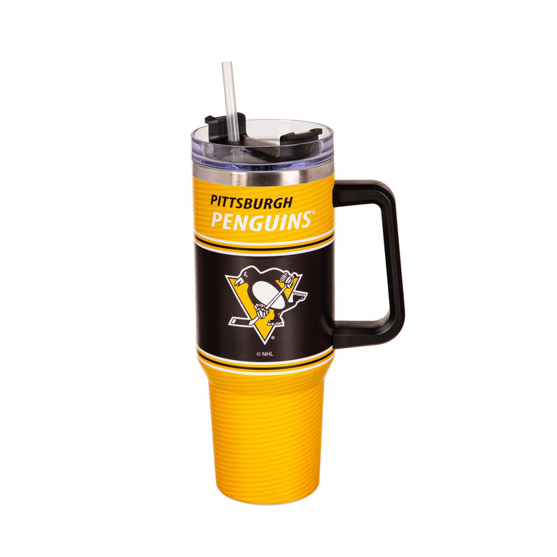 40oz Stainless Steel Mega Cup w/ Straw, Pittsburgh Penguins,3ss4372cc