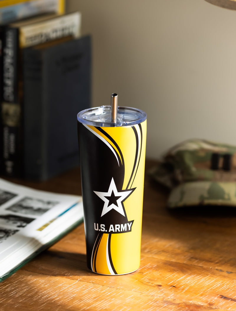 Evergreen Home Accents,Stainless Steel Tumbler, 20oz, Army,3.27x3.27x8 Inches