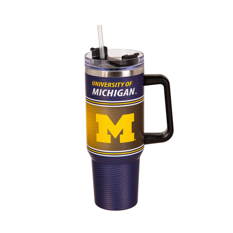 40oz Stainless Steel Mega Cup w/ Straw, University Of Michigan,3ss920cc