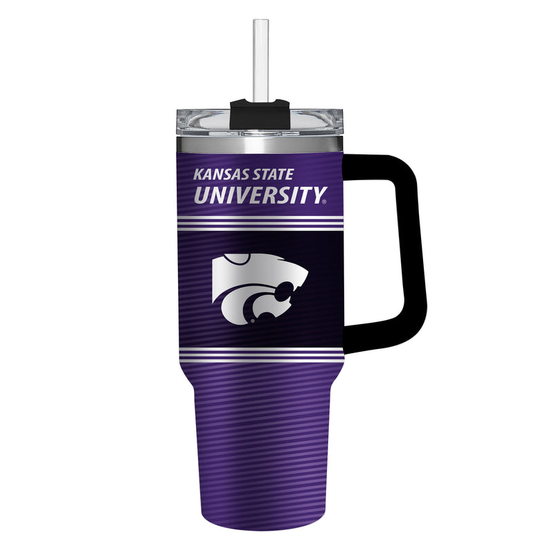 40oz Stainless Steel Mega Cup w/ Straw, Kansas State University,3ss943cc