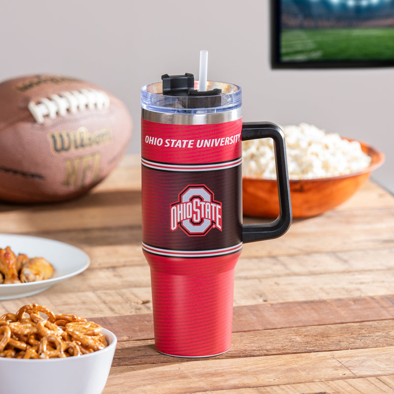 40oz Stainless Steel Mega Cup w/ Straw, Ohio State University,3ss973cc